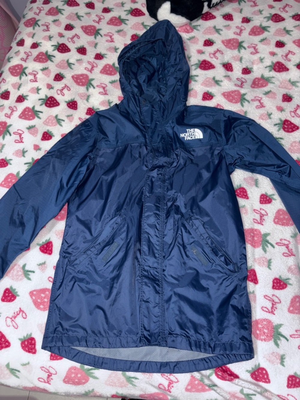 The North Face Navy Blue Kids Hooded Raincoat